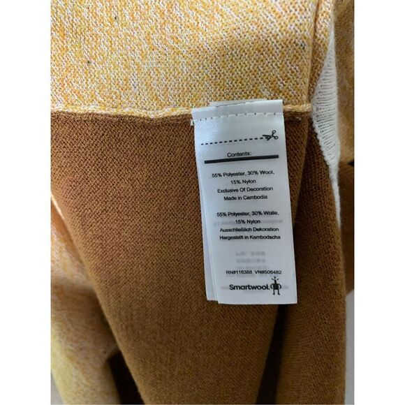 Smartwool Shadow Pine Colorblock Crew Sweater honey gold women’s size XL NEW NWT - Picture 6 of 7